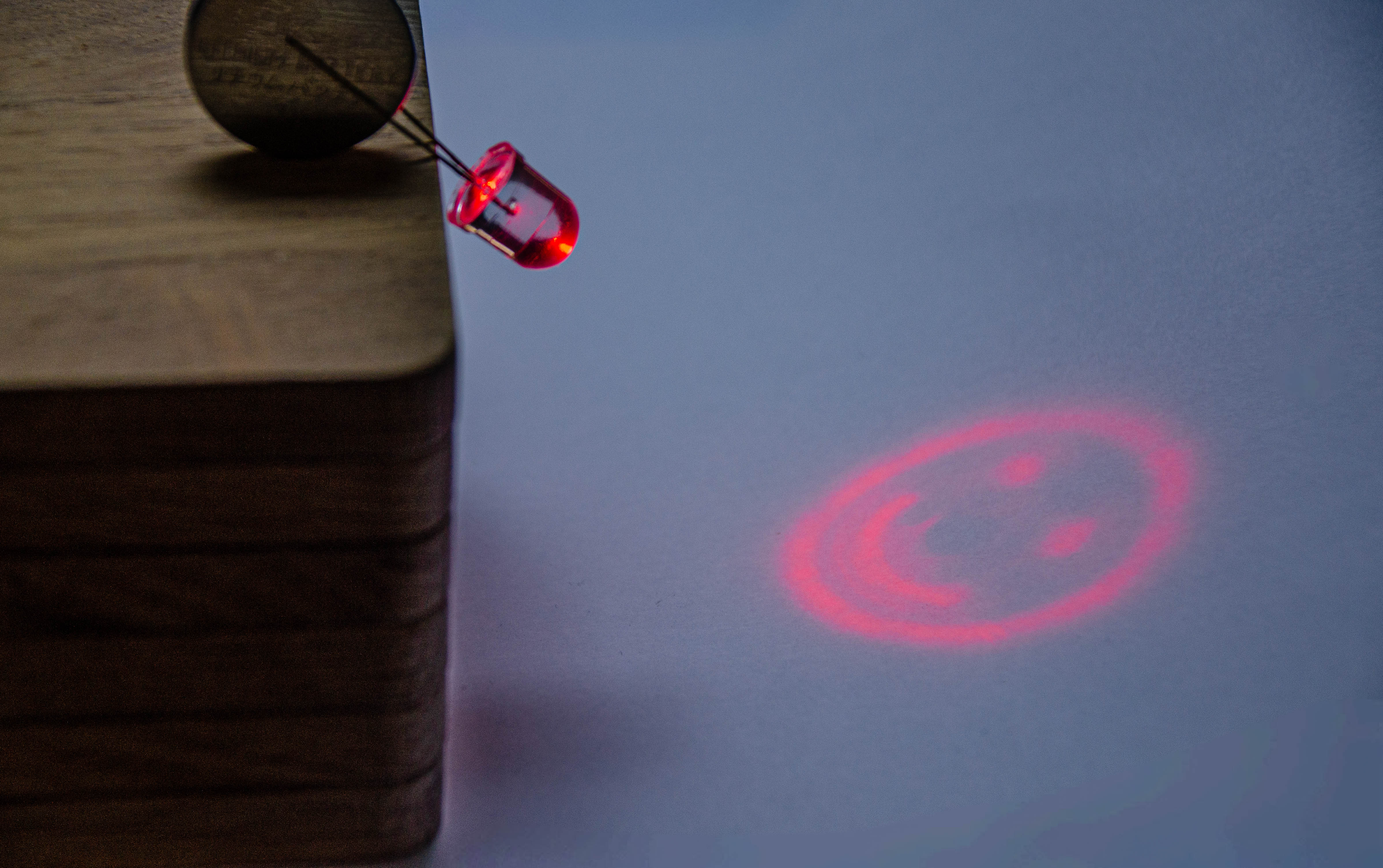 Red LED projecting custom pattern